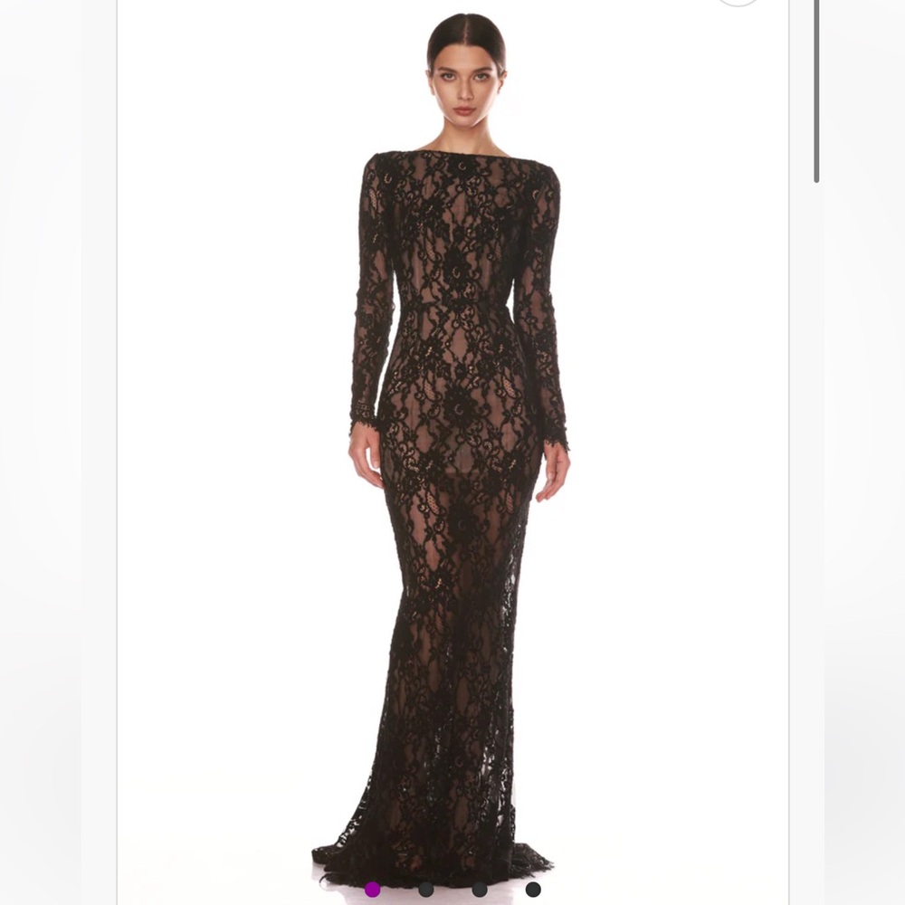 Bronx and Banco Black Collette Lace Long Sleeve Dress